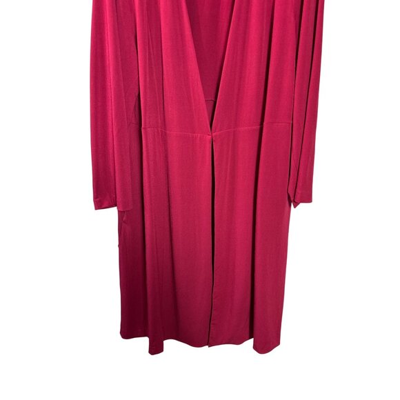 Lane Bryant Long Fuchsia Hook and Eye Front Duster Cardigan Size 18/20 New - Picture 3 of 8